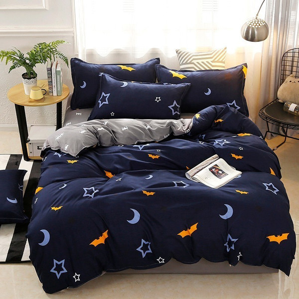 Comfortable Soft Bedding Set Card Breathable Skin-Friendly Linen Bedding Set Bed Sheet Pillowcase