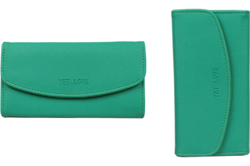 Korean Fashion Women PU Purse Candy Color Wallet Clutch Bag Green