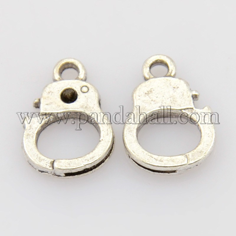 Alloy Charms, Lead Free and Cadmium Free, Police, Antique Silver, 14mm long, 10mm wide, 2mm thick,hole:1.5mm, Lead Free