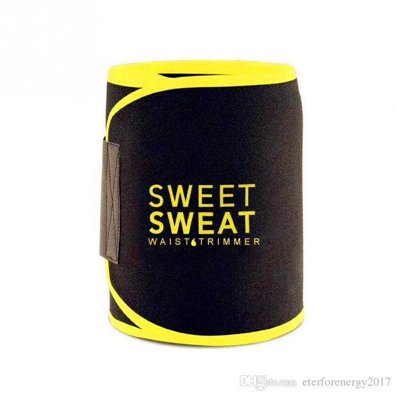 Unisex Men Women Fitness Adjustable Sweat Waist Trimmer Waist Shapewear Waist Slimming Belt - Pink Black Yellow M L
