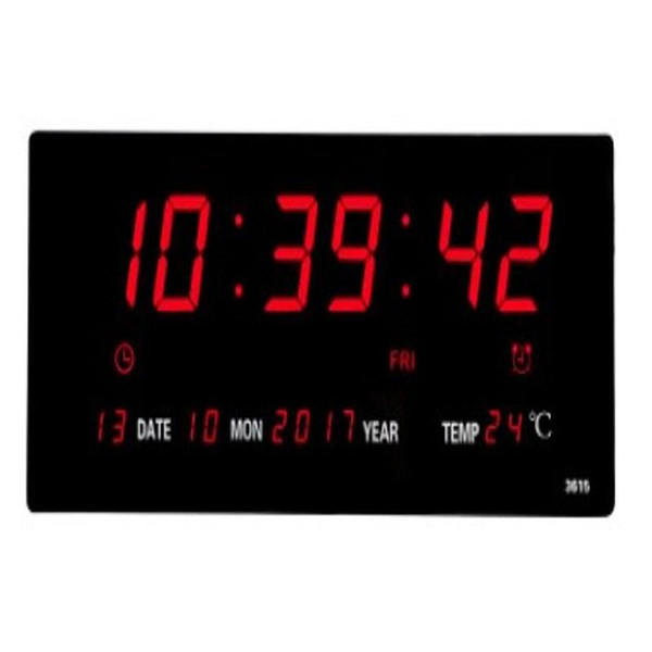 Livingroom 6 Digits Led Calendar Wall Clock with Power Off Time Memory Clock Big Numbers Plugin Alarm US Plug