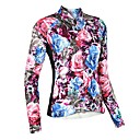 Arsuxeo Women's Rose Pattern Breathable Long Sleeve Cycling Jersey