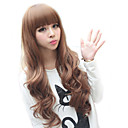 High Quality Synthetic Full Bangs Capless Long Curly Hair Wig(Light Golden Brown)
