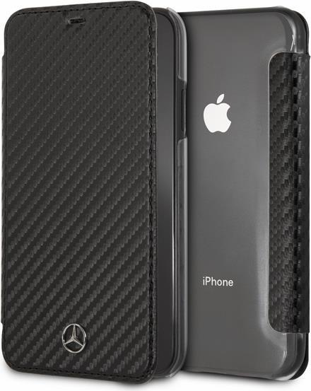 Mercedes Benz - Dynamic - Carbon Book Cover - Apple iPhone XS Max - Schwarz (MEFLBKI65CFBK)