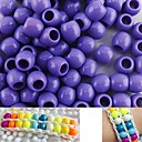 environ 100pcs 8x9mm perles nacrés de poney violet pour arc-en-bracelet de métier accessoires de bricolage