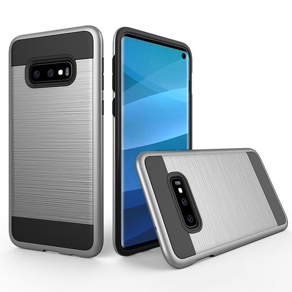 Wire Drawing Dual Hard PC+TPU Brushed Hybrid Armor Protective Shockproof Cover Case For Samsung Galaxy S10 E 5G S9 Plus S8 Note 10 10+ 9 8