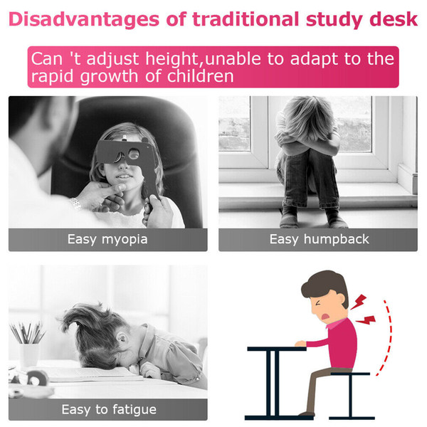 Pink Adjustable Children's Desk Chair Set Child Study Desk Kids Study Table XLQ