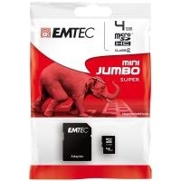 EMTEC Mini Jumbo Super - Flash-Speicherkarte ( SD-Adapter inbegriffen ) - 4 GB - Class 4 - microSD