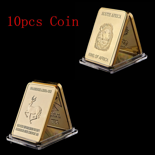 10pcs 1967 africa fyngoud fine gold coin 100 mills thick gold bullion bar collection art craft iron plated gold bar