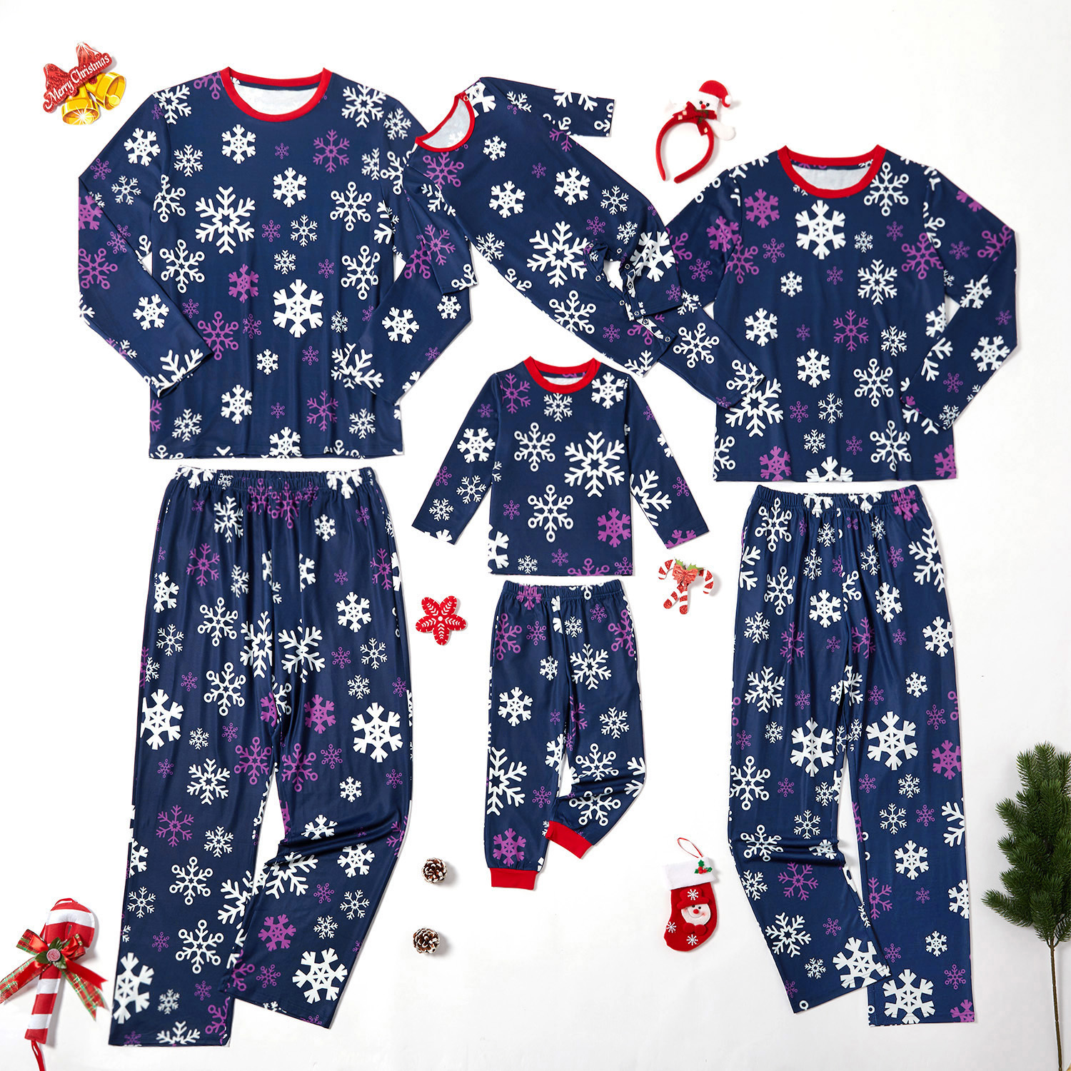 Christmas Snowflake Patterned Family Matching Pajamas Set