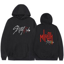 Kpop StrayKids New Album MIROH Sweatshirt With Pocket Crewneck Fleece Warm Kawaii Haajuku Oversized Hoodie Hoodies Stray Kids