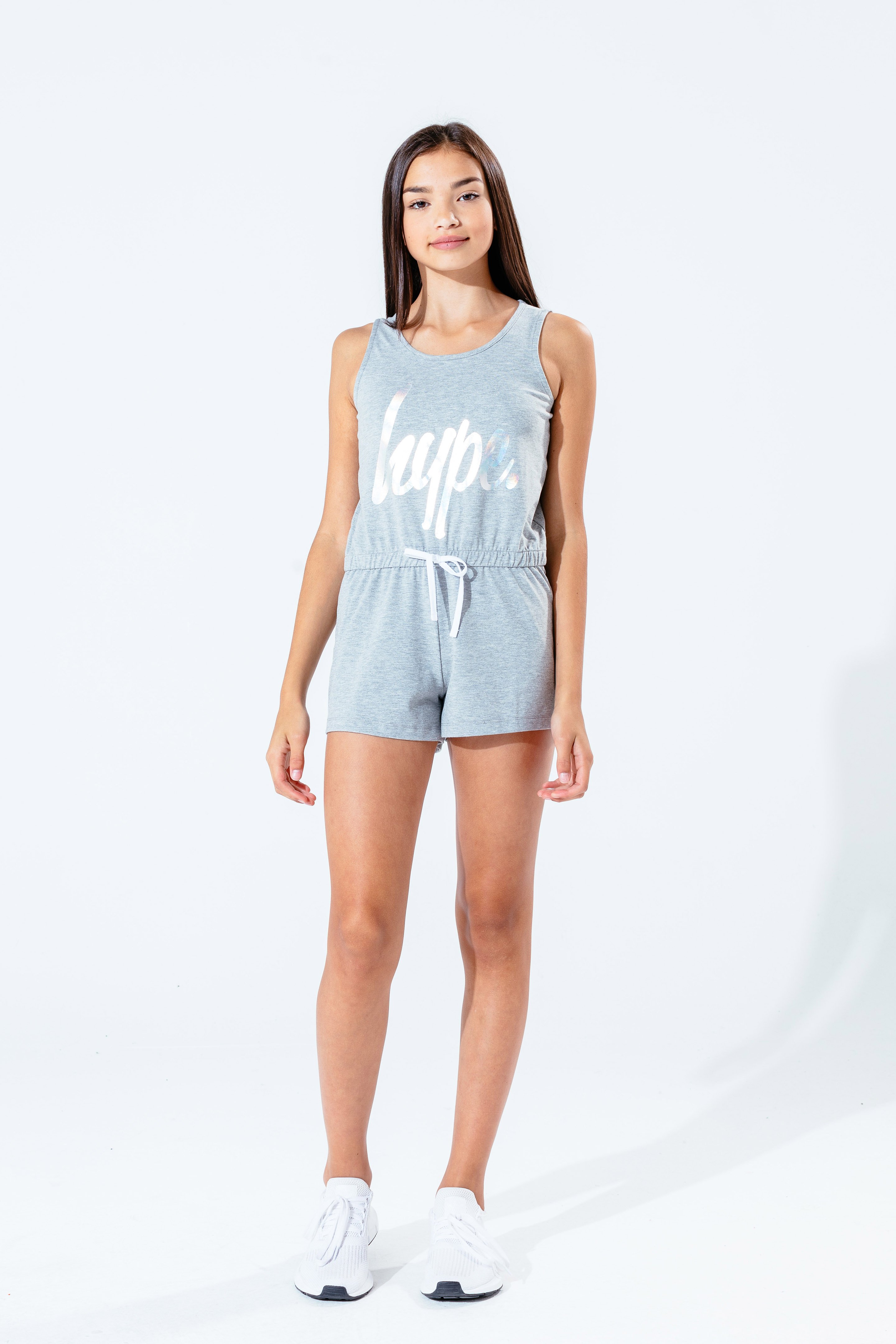 Hype Grey Holographic Kids Playsuit | Size 15Y