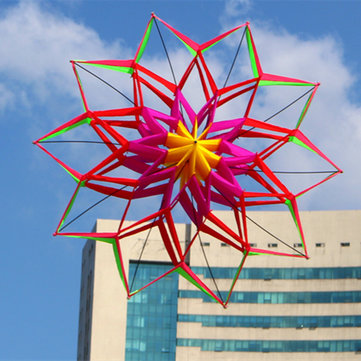 3D Rainbow Colorful Flower Kite Single Line Outdoor Toy Flying for Kids Sport Beach Toys