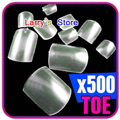wholesale-mn-500 tips/pack clear color toe false nail art tips toenail acrylic gel full salon a025 wholesale