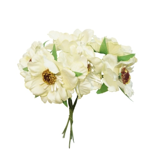 6Pcs / Bunch 3.5cm Mini Seda Cereza Artificial Poppy Bouquet