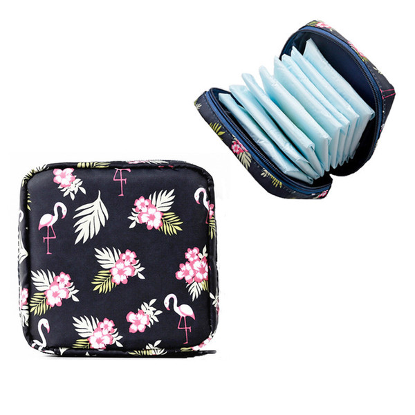 portable large capacity sanitary napkin storage bag travel cosmetic storage makeup bag jewelry lipstick purse