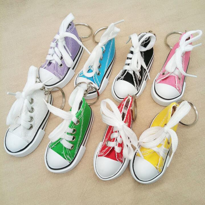 DHL Mini 3D Sneaker Keychain Canvas Shoes Key Ring Tennis Shoe Keychain Event Party Favor 8*3.5*4cm