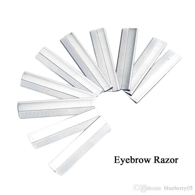 Wholesale 10pcs/lot Eyebrow Razor Stainless Steel Microblading eyebrow trimmer Brow Shaving Trimmers Make Up Tools Free Shopping