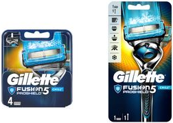 Gillette Ersatzklingen Fusion5 Proshield Chill, 4er Pack Hautschutz vor und nach den Klingen, mit Kühlfunktion, - 1 Stück (7702018448760)