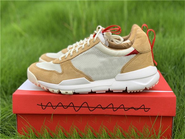 Tom Sachs x Mars Yard 2.0 TS Men Running Shoes Natural Sport Red Maple Joint Limited Authentic Sneakers Trainers With Original Box 36-46