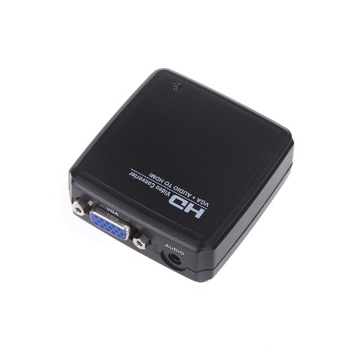 FLYKAN Mini VGA to HD Video Converter Adapter with 3.5mm Audio 1080P for HDTV PC Laptop