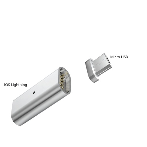 Magnetic Charging Cable Adapter iOS Lightning 8-pin Female for Micro USB 5-pin Male Data Line Converter