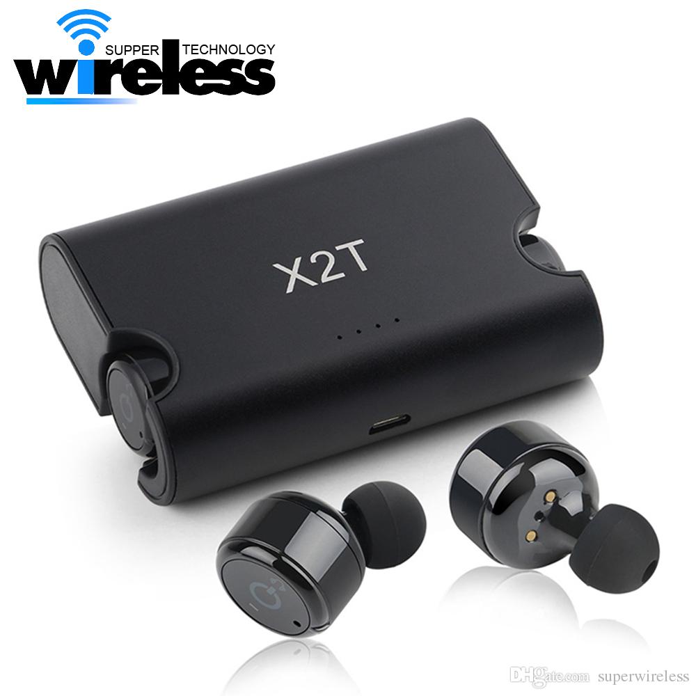 Wireless Earphones Earbuds Twins X2T Bluetooth Headphones CSR4.2 Earphone Stereo with Magnetic Charger Box Case for Mobile phone