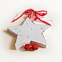 noël décoratives suspendus forme de pentagramme blanc 1 pc materiels mdf pour les décorations de Noël