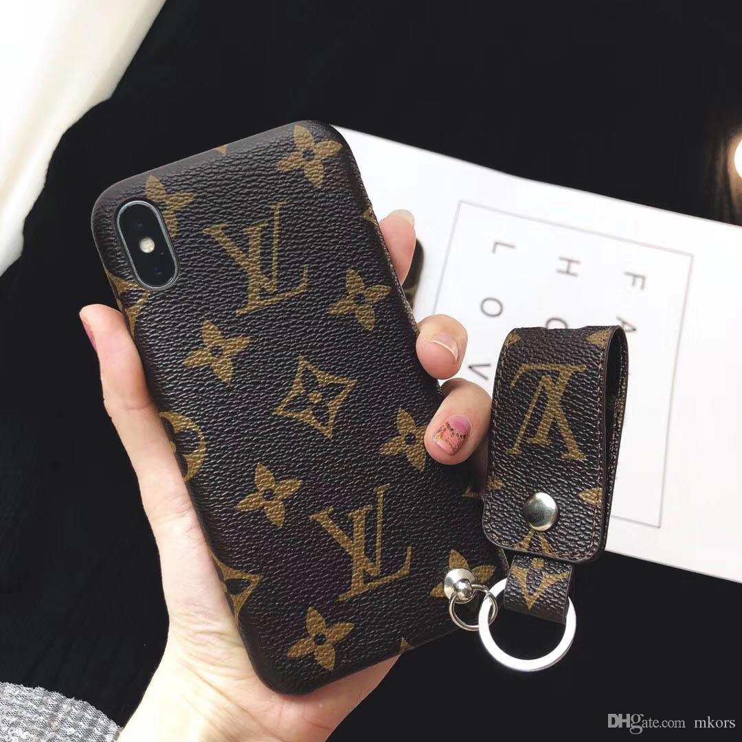 Vintage Pattern phone case with Pendent for iPHONE X XS MAX XR 7 8 Plus English Logo Cases Anti-knock Cover