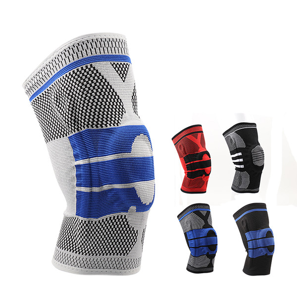 1 piece 3D woven silicone knee support designer trainers volleyball basketball meniscus shin bone protector sports safety knee pads