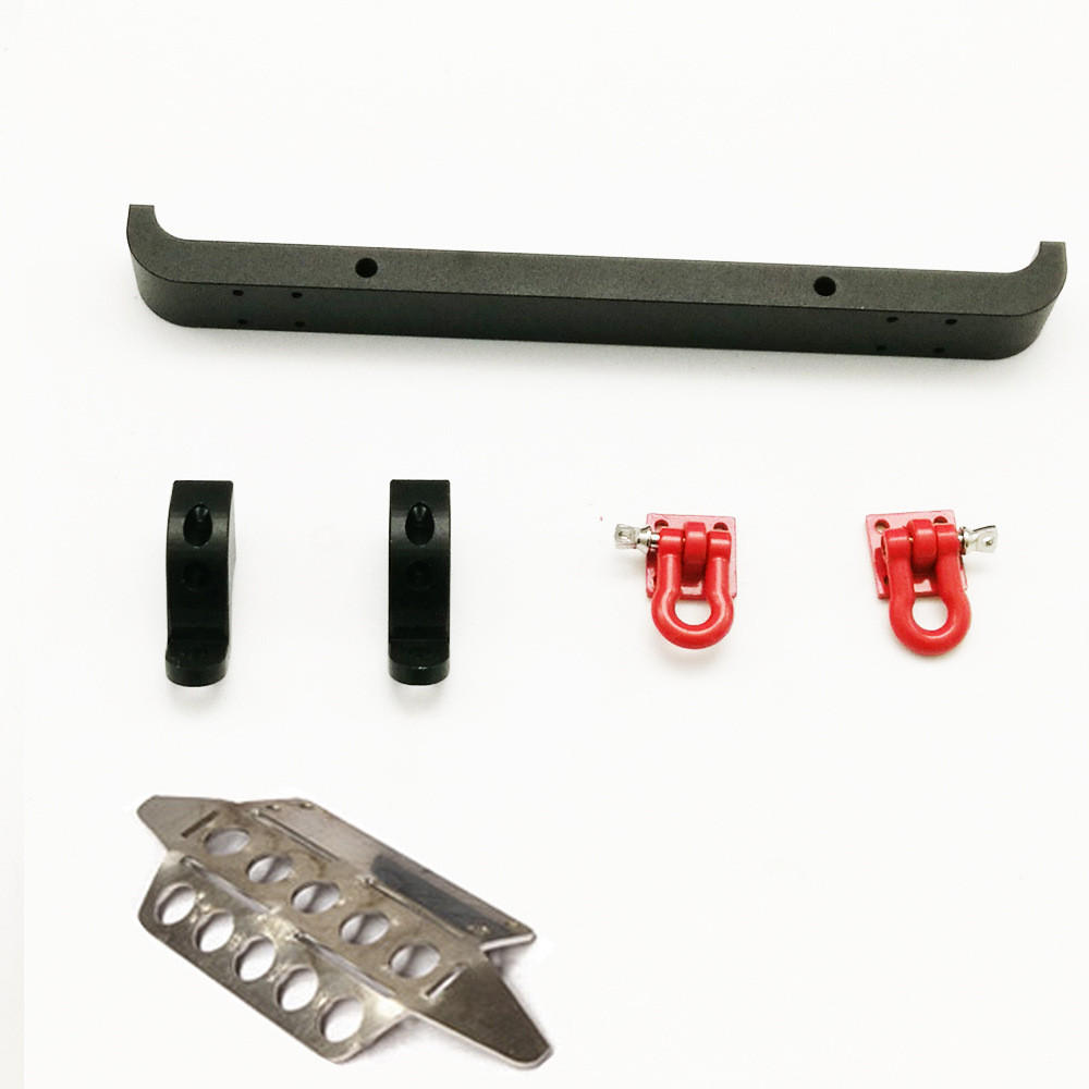 6PCS MN-90 1/12 2.4G 4WD Rc Car Upgrade Spare Parts Metal Front Bumper + Hooks + Protection Plate