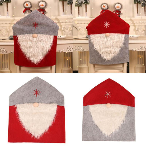 Removable Christmas Dining Chair Covers Slipcovers Kitchen Chair Backrest Covers Christmas Decorations for Home