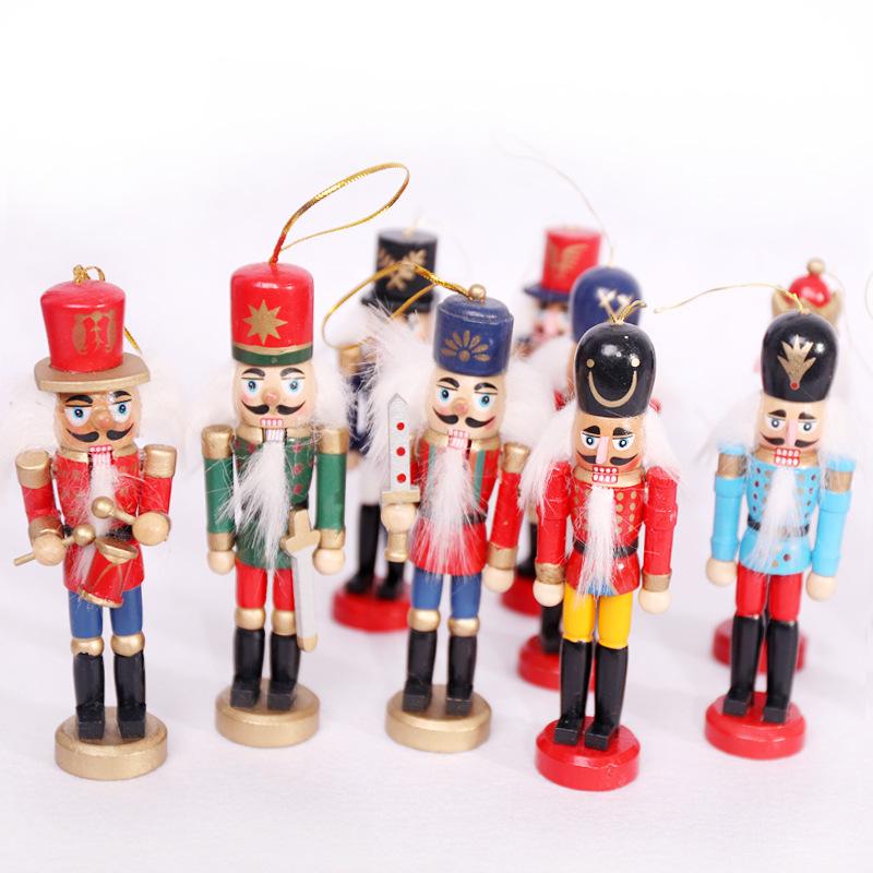 Nutcracker Puppet Soldier Wooden Crafts Christmas Desktop Ornaments Christmas Decorations Birthday Gifts For Kids Girl Place Arts GGA2112