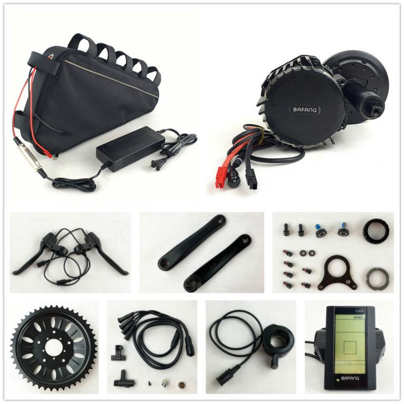 8fun 48V 1000W BBSHD Electric Bicycle BBS03 Bafang mid drive motor kits with 48V 20AH triangle battery for Electric Fat eBike