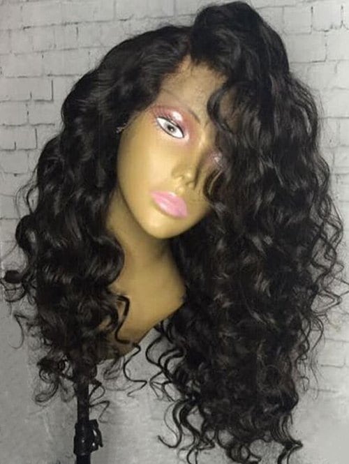 Medium Side Bang Curly Synthetic Wig