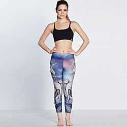 Femme Simple Yoga Confort Quotidien Gymnastique Leggings Pantalon Imprimé Avec motifs Mollet Patchwork Imprimé Violet