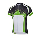 CHEJI Men 's Mountain High Quality Ultraviolet Resistant Terylene Short Sleeve Cycling Jersey—GreenWhite
