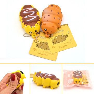 Kawaii Squeeze Caterpillar Toy Phone Bag Strap Fun Gift Stress Reliever