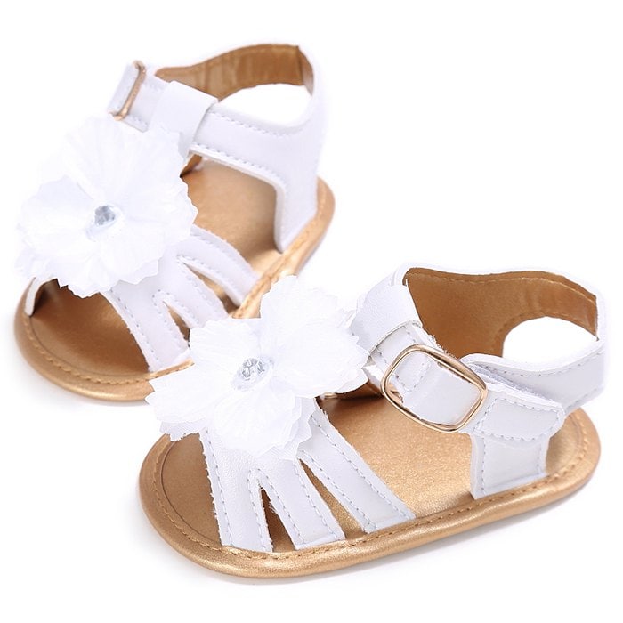 912 Baby Casual Soft Sole Girls Flower Decoration Anti-slip Toddler Shoes for 0 - 1 Years Old