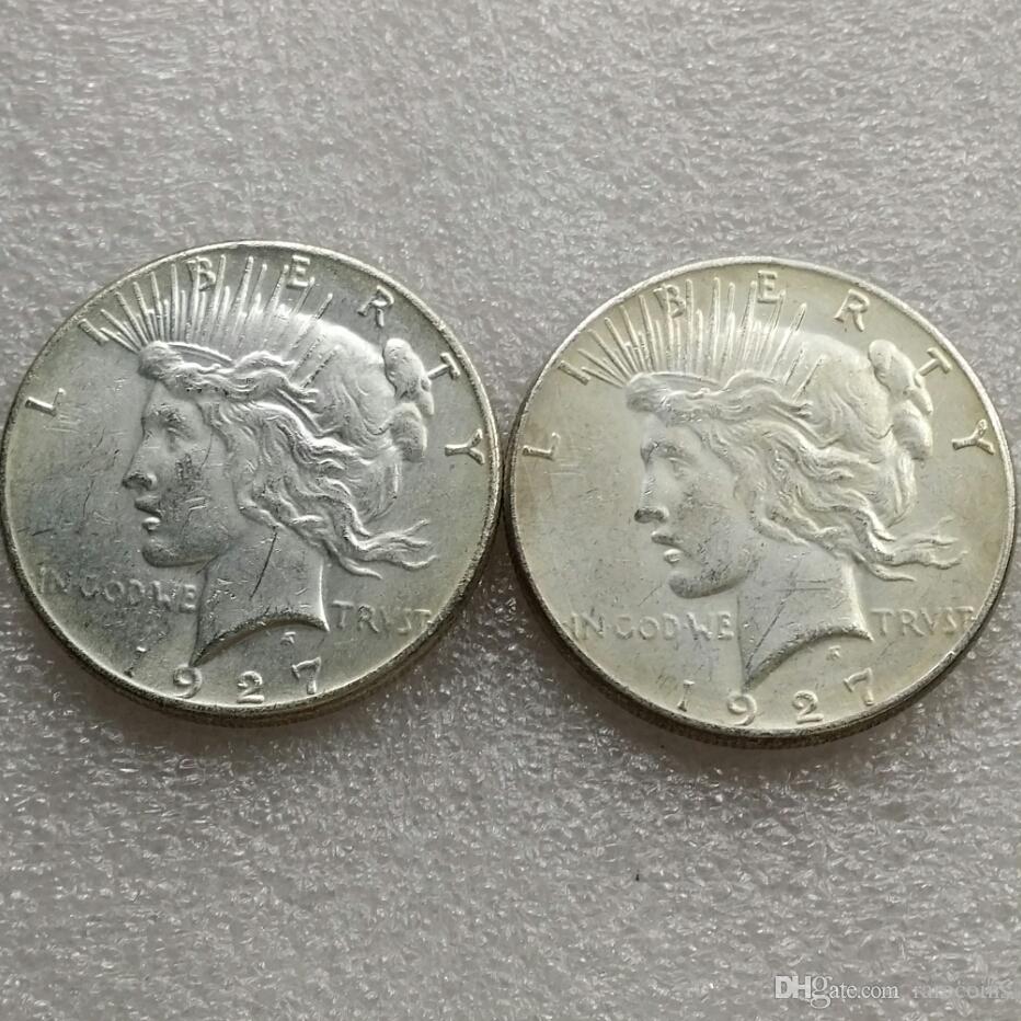 US head-to-head 1927 Peace Dollar Two face Copy Coin - Free Shipping