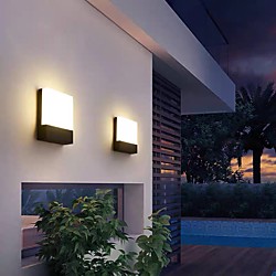 Apliques de pared para exteriores impermeables de 16 cm, luz de pared acrílica para exteriores básica moderna 110-120v 220-240v 10 w