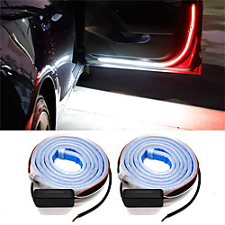 2pcs Car Door Warning Lamp Auto Door LED Strip Light Universal Door Open Lights Strobe Safety Ambient Lamps 120cm Fexible Strips 12V