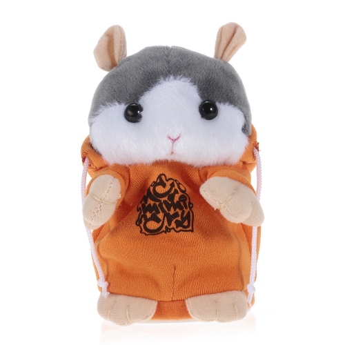 Talking Hamster Repeats What You Say Cute Plush Electronic Mimicry Hamster Interactive Stuffed Toy Gift for Kids Birthday and Party-ORANGE