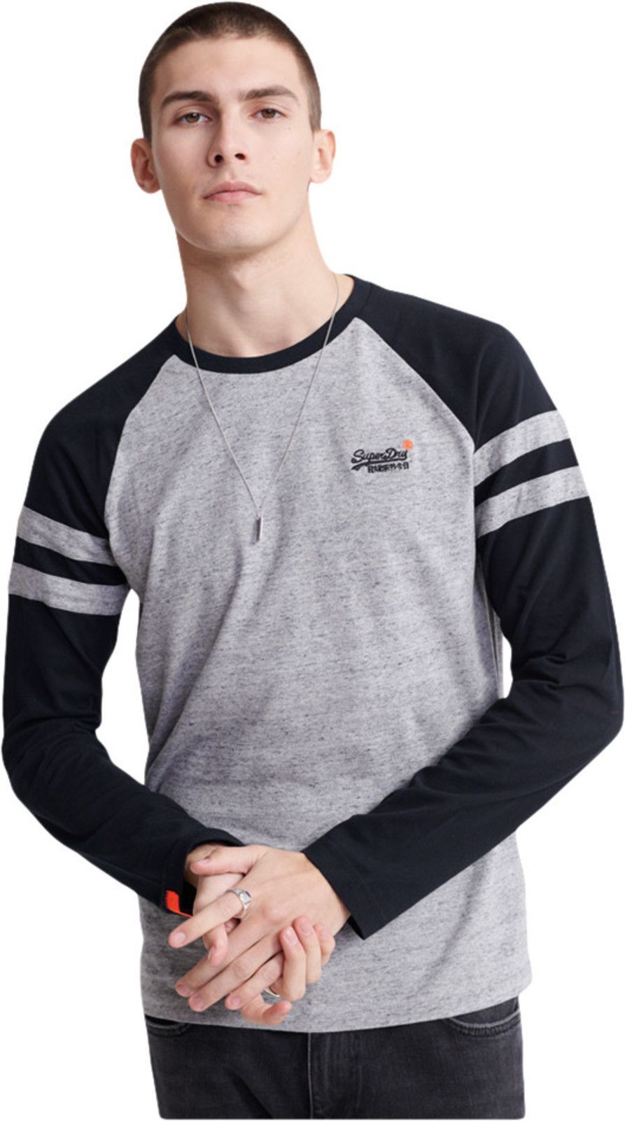 Superdry Orange Label Softball Ringer Long Sleeve T-Shirt