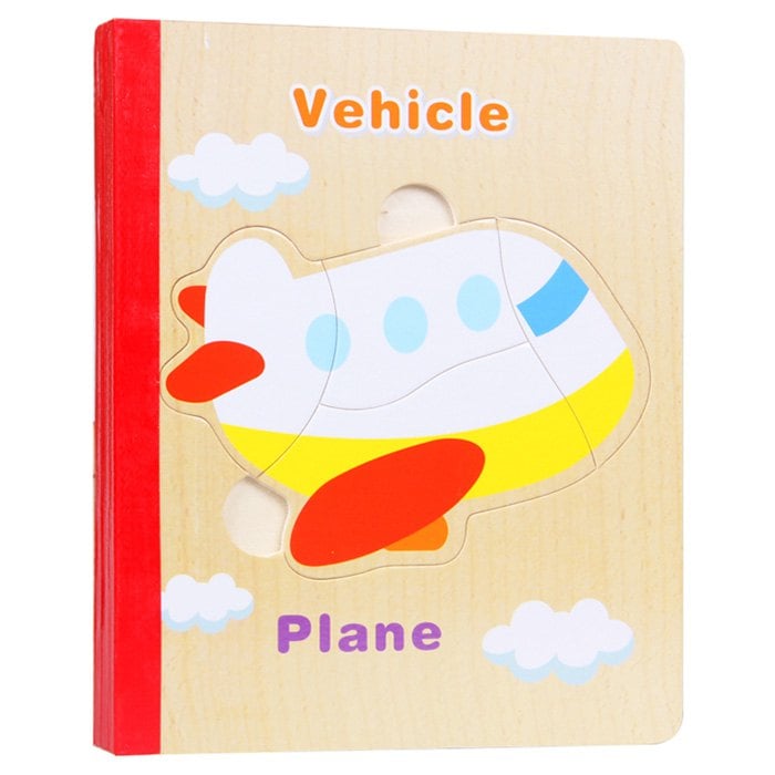 Educational Cartoon Wooden Book Puzzle Toy for Baby
