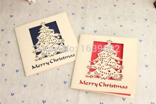 2017 fairy happiness tree up 3d cristmas card 20pcs/lot ing