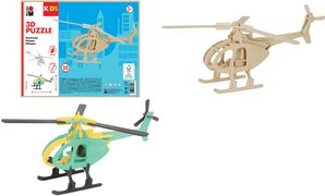 Marabu KiDS 3D Puzzle Hubschrauber, 32 Teile Holzbausatz, vorgestanzte Teile aus Sperrholz, zum Stecken - 1 Stück (0317000000003)