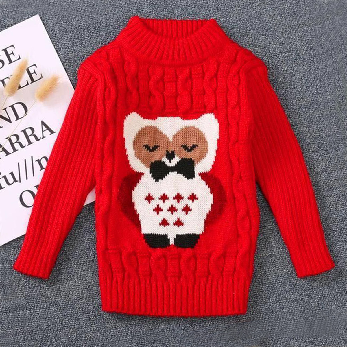 Baby / Toddler Cartoon Owl Decor Knitted Warm Sweater