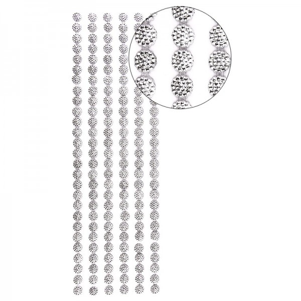 Halbperlen-Bordüren, Perlenblüte, 10cm x 30cm, selbstklebend, silber
