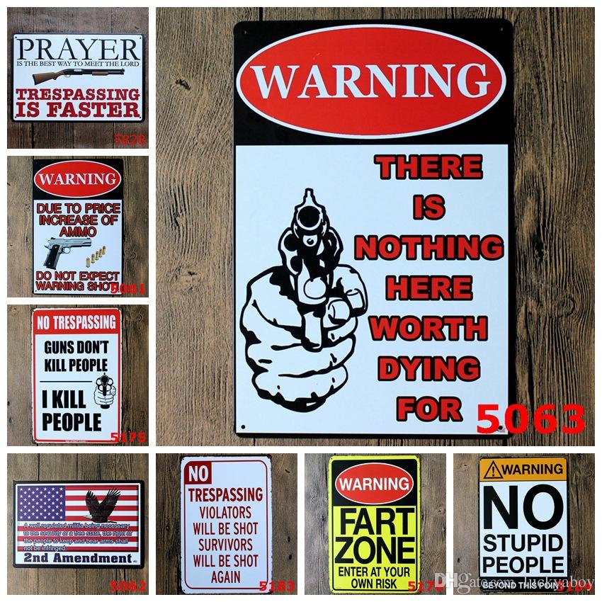 No ttrespassing Fart Zone Stupid person warning Vintage Craft Tin Sign Retro Metal Painting Poster Bar Pub Signs Wall Art Sticker